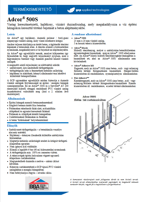 ADCOR 500S dokumentum előnézetu képe