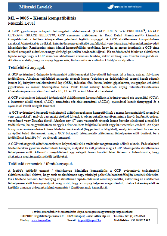 ML-0005 Kémiai kompatibilitás IWS (műszaki levél) dokumentum előnézetu képe