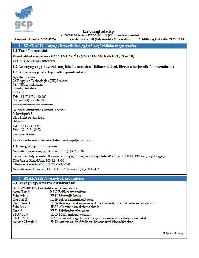 Bituthene Liquid Membrane B Komp. dokumentum előnézetu képe